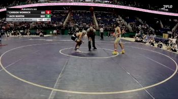 1A 150 lbs 1st Place Match - Jack Martin, Mount Airy High School vs Carson Worrick, Alleghany High School
