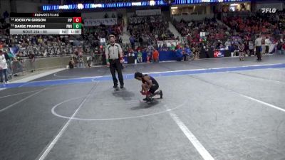 65 lbs Quarterfinal - Saige Franklin, Pratt Wrestling Club vs Jocelyn Gibson, Piper