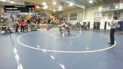 145 lbs Semifinal - Lilianna Mendez, Irvine vs Lauren Pena, Hillcrest