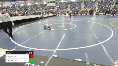 37 lbs Quarterfinal - Anthony Vigil, Montrose Elite vs Colton Kazee, Pueblo County WC