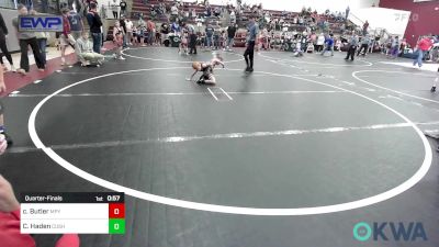 52 lbs Quarterfinal - Chapman Butler, Mannford Pirate Youth Wrestling vs Cooper Haden, Cushing Tigers