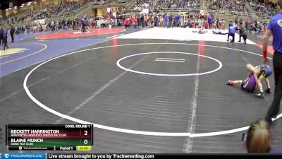 45 lbs Cons. Round 1 - Beckett Harrington, Anacortes Hawkeyes Wrestling Club vs Blaine Munch, Hawk Mat Club