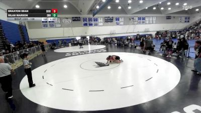 138 lbs Champ. Round 1 - Rilan Marson, San Marcos HS vs Braxton Bean, San Clemente High School