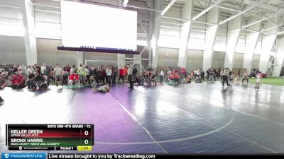 72 lbs Quarterfinal - Bronx Harris, Iron County Wrestling Academy vs Keller Green, Upper Valley Aces