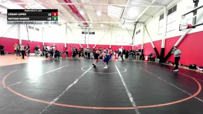 285 lbs Champ. Round 1 - Nathan Ramos, Lemoore College vs Cesar Lopez, Lassen