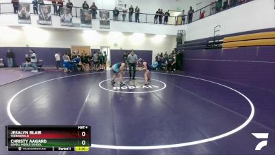 126 lbs Round 3 - Christy Aagard, Lovell Middle School vs Jesalyn Blair, Thermopolis