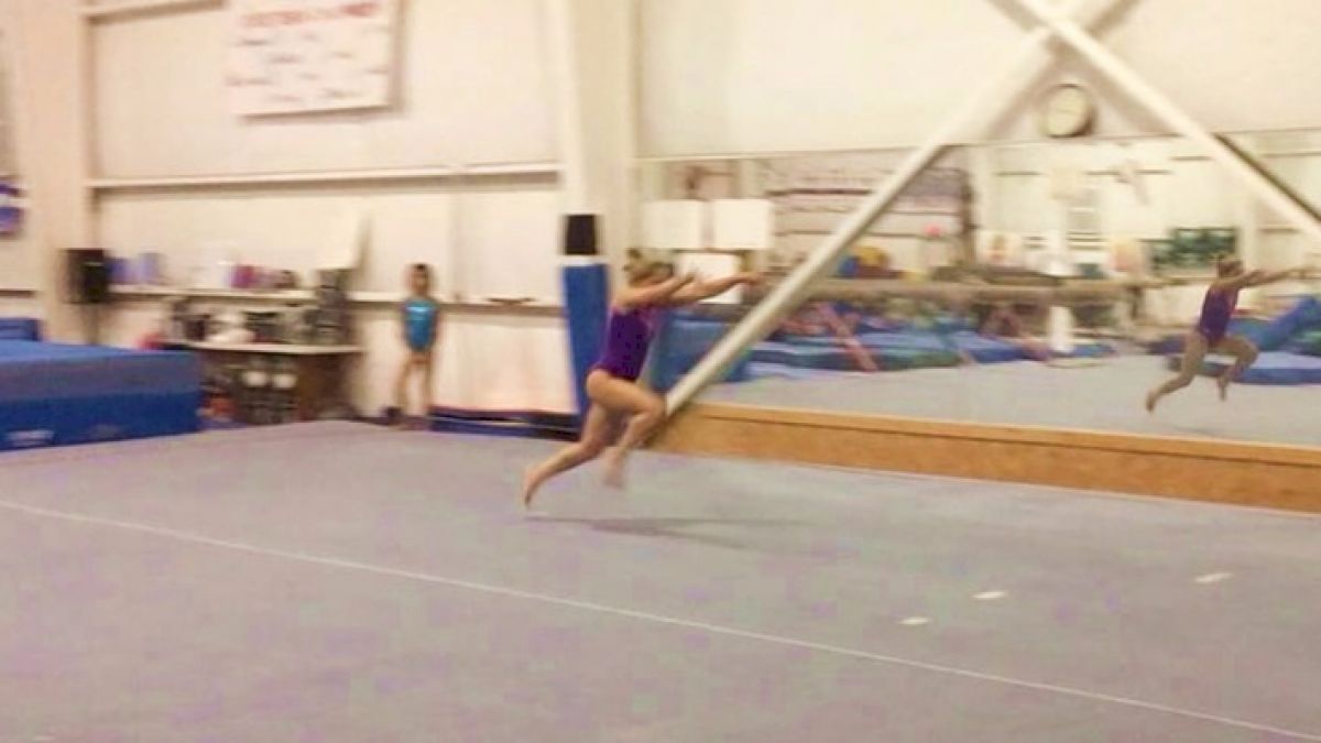 Sydney Johnson-Scharpf Shows Three Giant Tumbling Passes In Training