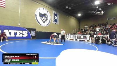 140 lbs Quarterfinal - Andrea Moreno, Mt. Whitney vs Infiniti Borges, Frontier