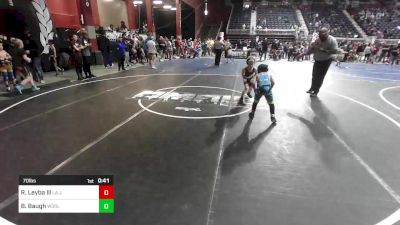 70 lbs Quarterfinal - Ross Leyba Lll, La Junta Wolfpack vs Bently Baugh, Worland WC