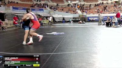 D2-285 lbs Quarterfinal - Jace Langley, Centennial vs Julio Urbalejo, Pueblo Magnet