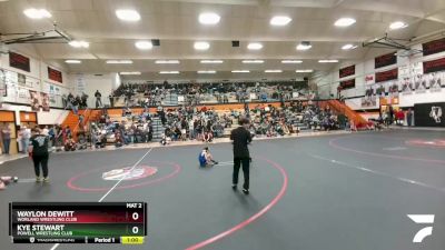 70 lbs Cons. Round 2 - Waylon DeWitt, Worland Wrestling Club vs Kye Stewart, Powell Wrestling Club