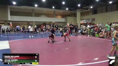 55 lbs Round 5 (6 Team) - Myles Maines, Gulf Coast WC vs Gavin Williams, Gladiator WA