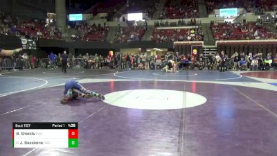 106 lbs Cons. Round 2 - Jayden Baeskens, Dickinson Wrestling Club vs Bentley Shields, Poplar Wrestling Club