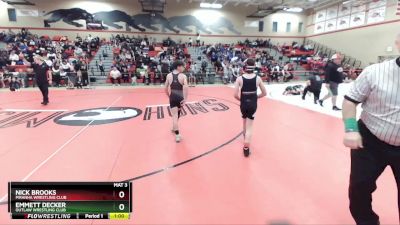 100 lbs Quarterfinal - Nick Brooks, Piranha Wrestling Club vs Emmett Decker, Outlaw Wrestling Club