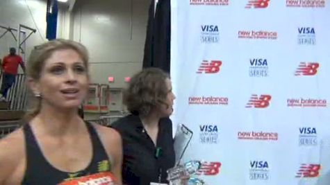 Maggie Vessey DIves at the Tape for win 2012 NB Indoor GP