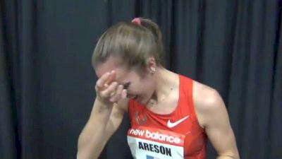 Jackie Areson Battles for 2nd in 3k 2012 NB Indoor GP