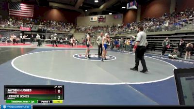 2A 106 lbs Cons. Round 2 - Jayden Hughes, Parowan vs Ledger Jones, Beaver