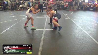 115 lbs Quarterfinal - Piper Davidson, Chesapeake Youth Wrestling vs Lawson Wheelen, Clinton Massie