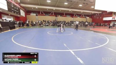 128 lbs Champ. Round 2 - Alexander Lopez, Mt Diablo High School vs Nathan Marek, Amador Valley High School
