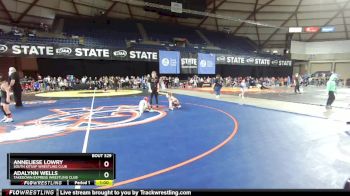48-50 lbs Semifinal - Adalynn Wells, Takedown Express Wrestling Club vs Anneliese Lowry, South Kitsap Wrestling Club