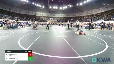 110 lbs Consi Of 8 #1 - Austin Fagan, Fort Gibson Youth Wrestling vs Marlaina Jamison, Bristow Youth Wrestling