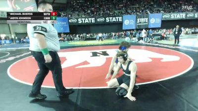 Boys 1A 126 lbs Semifinal - Aidyn Johnson, Elma vs Michael Bustos, Wapato