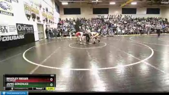 132 lbs Champ. Round 1 - Bradley Rieger, Tillamook vs Jamis Gonzalez, Ontario