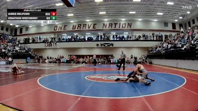 132 lbs Quarters & 1st Wb (16 Team) - Jonathon Westberry, Brantley County HS vs James Reliford, Berrien County