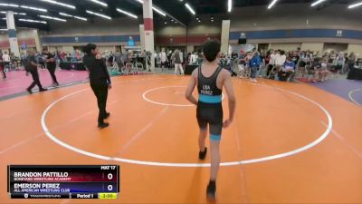 113 lbs Cons. Round 2 - Brandon Pattillo, Boneyard Wrestling Academy vs Emerson Perez, All American Wrestling Club