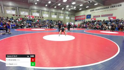 122 lbs Consi Of 16 #1 - Tyson Alvarado, Coalinga vs Colby Clark, Wasco