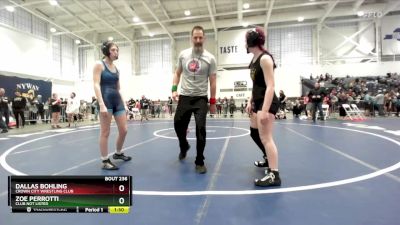 110 lbs Quarterfinal - Zoe Perrotti, Club Not Listed vs Dallas Bohling, Crown City Wrestling Club