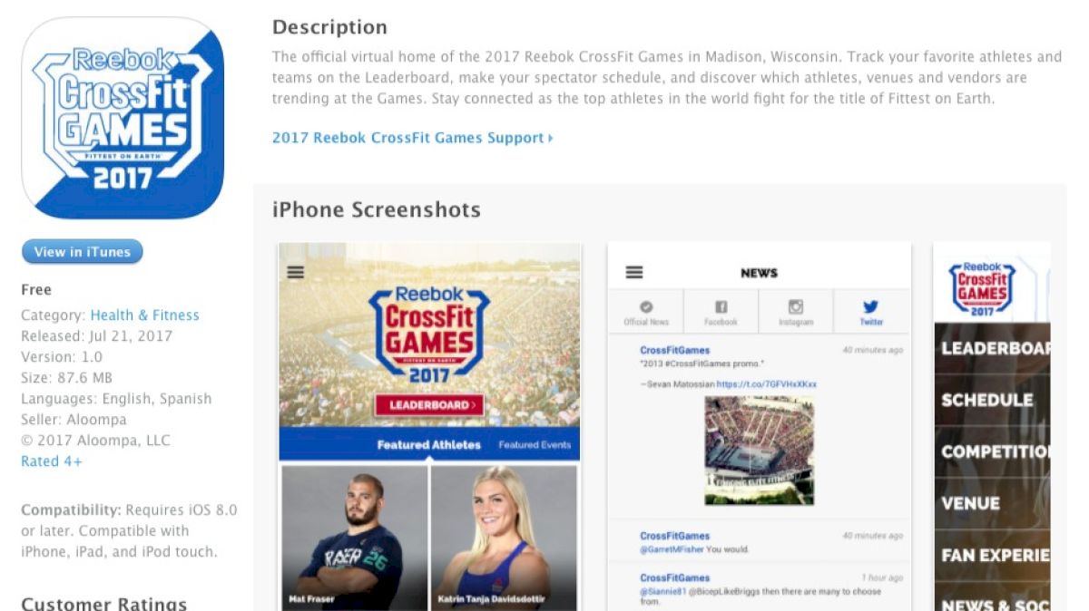 2017 Reebok CrossFit Games App Is Live
