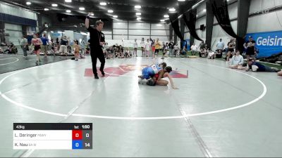 43 kg Rr Rnd 4 - Lennox Deringer, PA West Yellow vs Kenlynn Nau, WOW