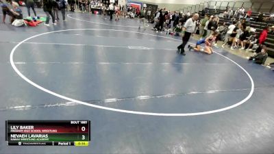 105 lbs Cons. Round 5 - Nevaeh Lavarias, Hawaii Wrestling Academy vs Lily Baker, Freedom High School Wrestling