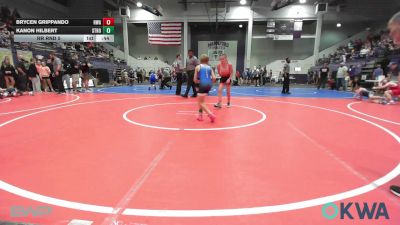 80 lbs Rr Rnd 5 - Brycen Grippando, HURRICANE WRESTLING ACADEMY vs Kanon Hilbert, Stroud Youth Wrestling Club