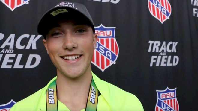 Chandler Ault Improved By 40 Feet This Year To Win AAU Javelin Title