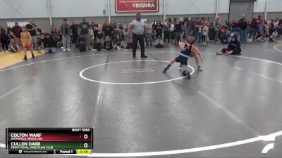 63 lbs Cons. Round 5 - Colton Warf, Smithfield Wrestling vs Cullen Darr, Front Royal Wrestling Club