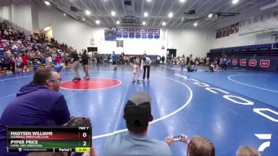 50 lbs Round 1 - Madysen Williams, Glenrock Wrestling Club vs Pyper Price, Camel Kids Wrestling