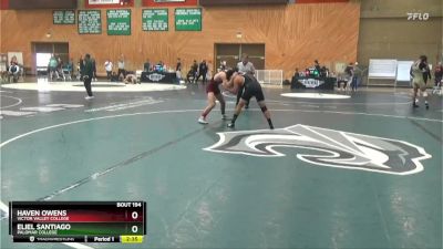 133 lbs 5th Place Match - Haven Owens, Victor Valley College vs Eliel Santiago, Palomar College