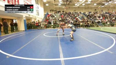 Boys 144 lbs Champ. Round 1 - Joseph Albert, Everett Alvarez Boys vs Jayden Haygood, Saint Francis Boys