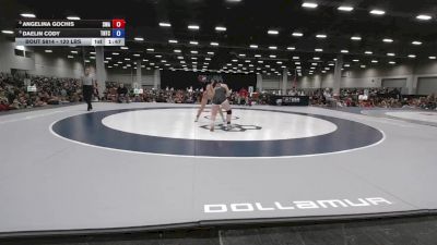 120 lbs 1st Place Match - Angelina Gochis, SPAR Wrestling Academy vs Daelin Cody, Team Nazar Training Center