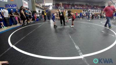 55 lbs Consi Of 8 #2 - Preston Elliott, Carl Albert vs Lawson Dozier, Harrah Little League Wrestling