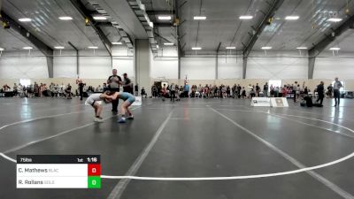 75 lbs Rr Rnd 3 - Crosby Mathews, Black Fox Wrestling Academy vs Ryker Rollans, Gold Rush Wrestling