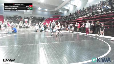 55 lbs 3rd Place - Harper Atkinson, Honey Badgers Wrestling Club vs Onan McElrath, Owasso Takedown Club