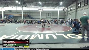 110 lbs Cons. Round 3 - Ziyah Contreras, South Middle School vs Coen Roberts, Lewiston Wrestling Club