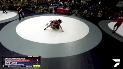 175 lbs Cons. Round 2 - Emerson Henriquez, Benjamin Franklin Senior High School Wrestling vs David Lopez, Buena High School Wrestling