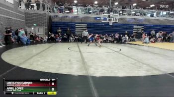 144 lbs Round 1 - Lochlynn Harned, Warrior Wrestling Club vs April Lopez, Crane Mat Club