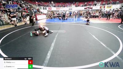 52 lbs Rr Rnd 2 - Garrett Potts, Wagoner Takedown Club vs James Evans, Bartlesville Wrestling Club