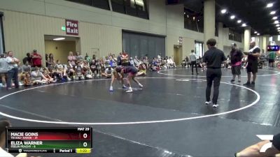 92 lbs Round 4 (6 Team) - Macie Goins, TN AAU- Havok vs Eliza Warner, Feelin Peachy