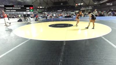 Girls 3A 140 lbs 3rd Place Match - Jaslene Gonzalez, Kennewick (Girls) vs Emily Stone, Hermiston (Girls)